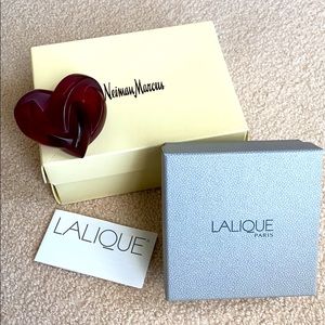 Lalique Paris crystal heart paper weight